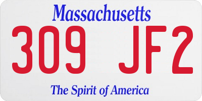 MA license plate 309JF2