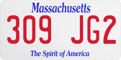 MA license plate 309JG2