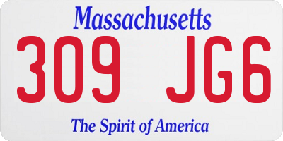 MA license plate 309JG6