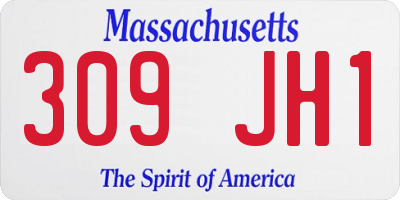 MA license plate 309JH1