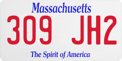 MA license plate 309JH2