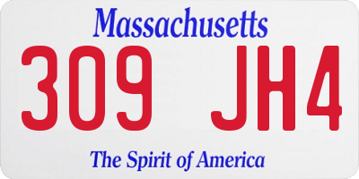 MA license plate 309JH4