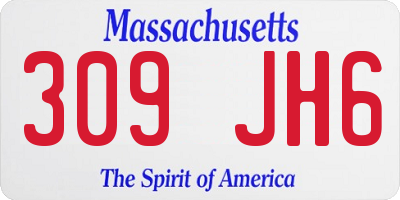 MA license plate 309JH6