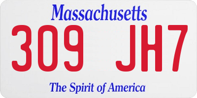 MA license plate 309JH7