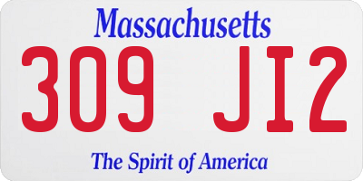 MA license plate 309JI2