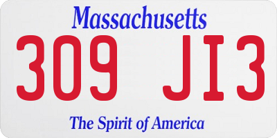 MA license plate 309JI3