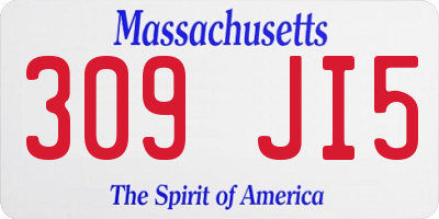 MA license plate 309JI5
