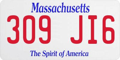 MA license plate 309JI6