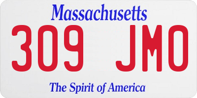 MA license plate 309JM0