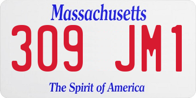 MA license plate 309JM1