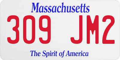 MA license plate 309JM2