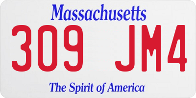 MA license plate 309JM4