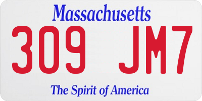 MA license plate 309JM7
