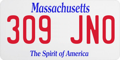 MA license plate 309JN0