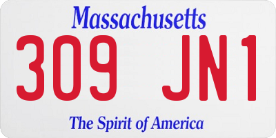 MA license plate 309JN1