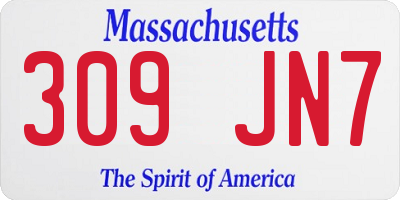 MA license plate 309JN7