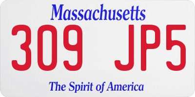 MA license plate 309JP5