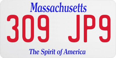 MA license plate 309JP9