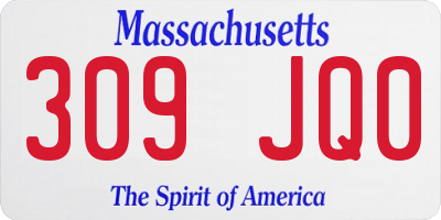 MA license plate 309JQ0