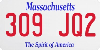 MA license plate 309JQ2