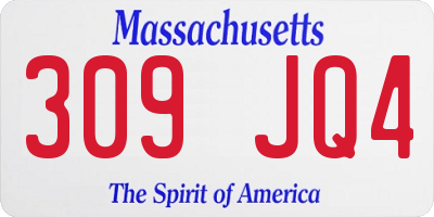 MA license plate 309JQ4