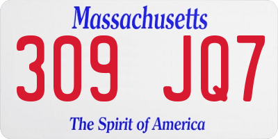 MA license plate 309JQ7