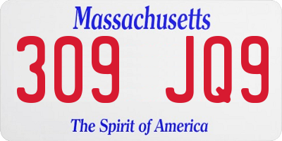 MA license plate 309JQ9