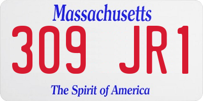 MA license plate 309JR1