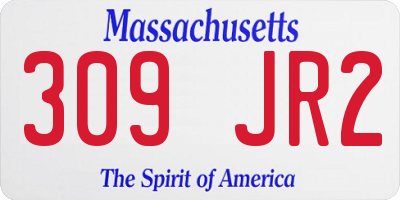 MA license plate 309JR2