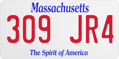 MA license plate 309JR4