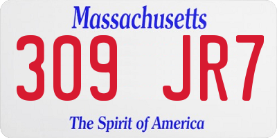 MA license plate 309JR7