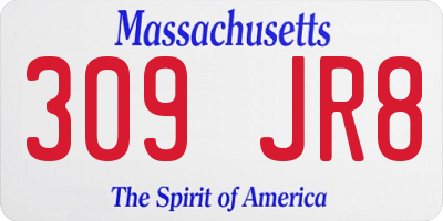 MA license plate 309JR8