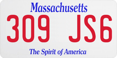 MA license plate 309JS6