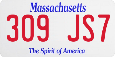 MA license plate 309JS7