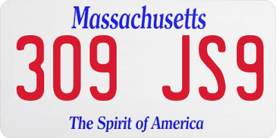MA license plate 309JS9