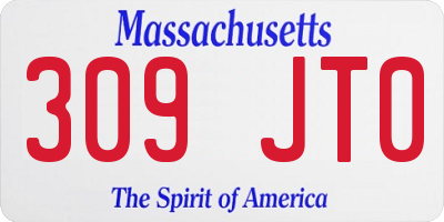 MA license plate 309JT0