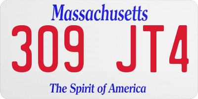 MA license plate 309JT4