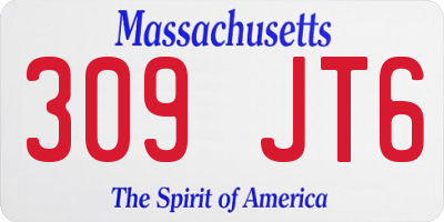 MA license plate 309JT6
