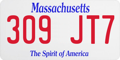 MA license plate 309JT7
