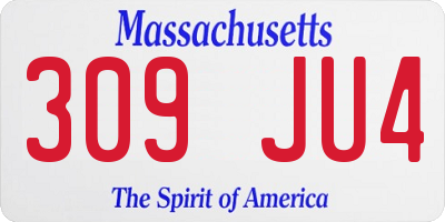 MA license plate 309JU4