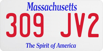 MA license plate 309JV2