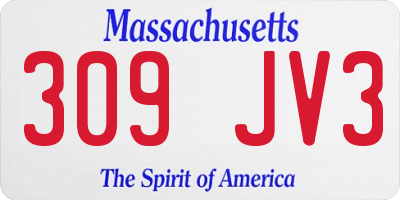 MA license plate 309JV3