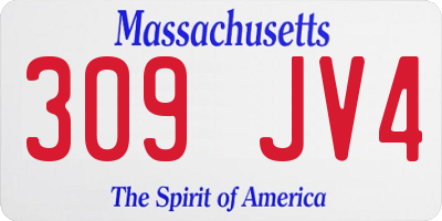 MA license plate 309JV4