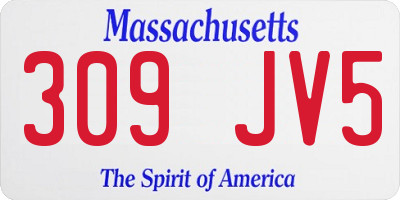 MA license plate 309JV5