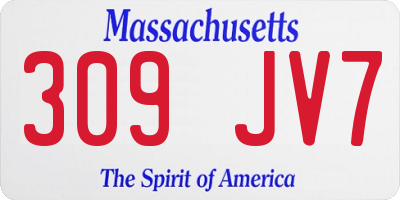 MA license plate 309JV7