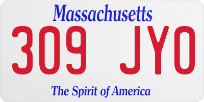 MA license plate 309JY0