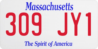 MA license plate 309JY1