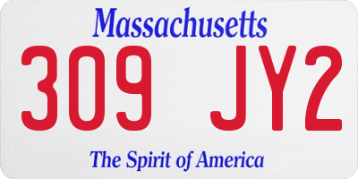 MA license plate 309JY2