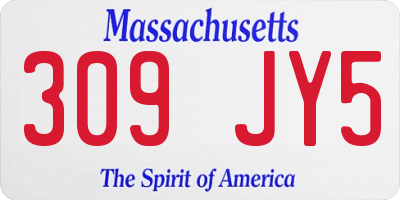MA license plate 309JY5
