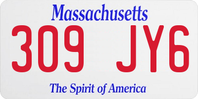 MA license plate 309JY6